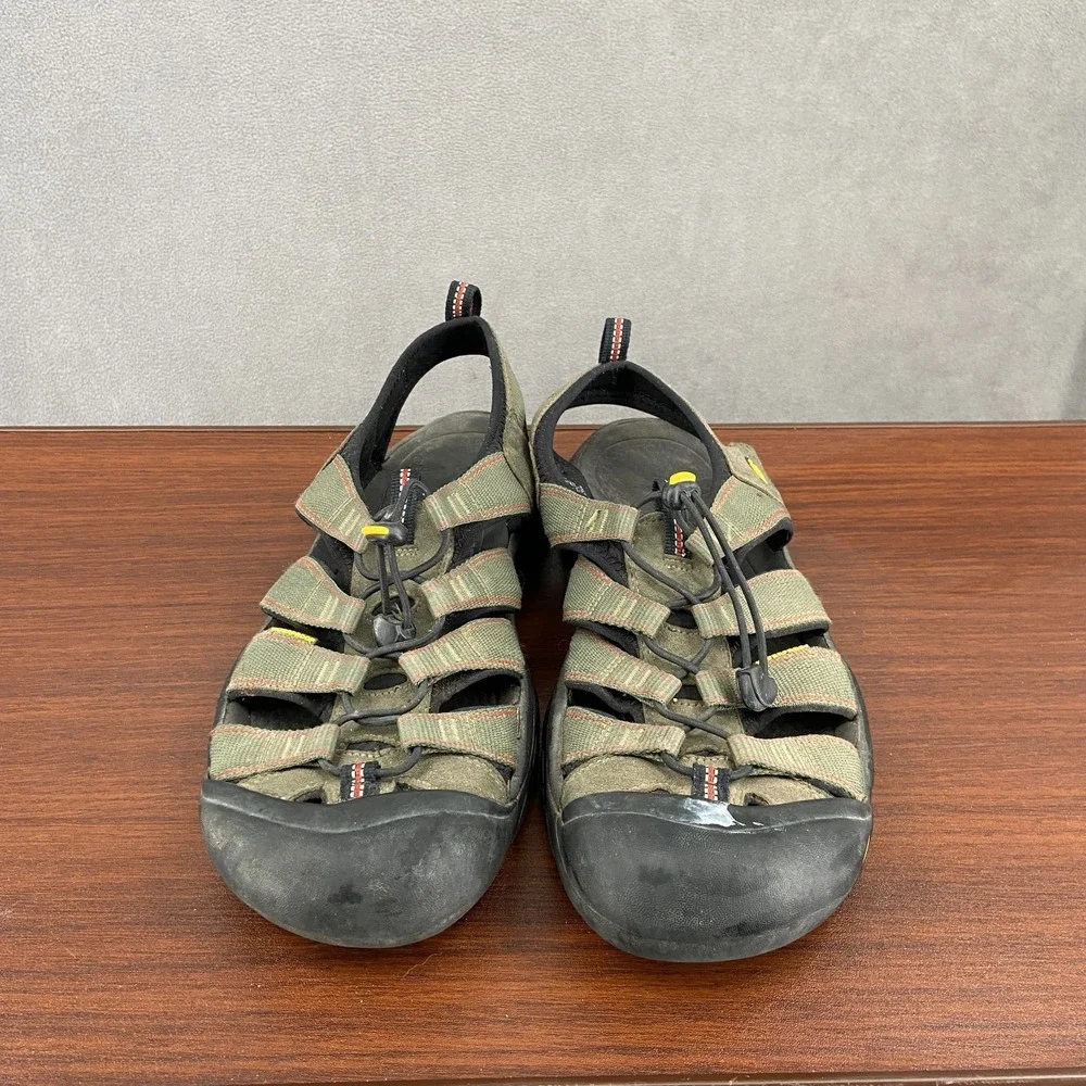 Keen Newport H2 Mens US 12 Sandal‎ Olive Green Bungee Cord Lace Outdoor Hiking